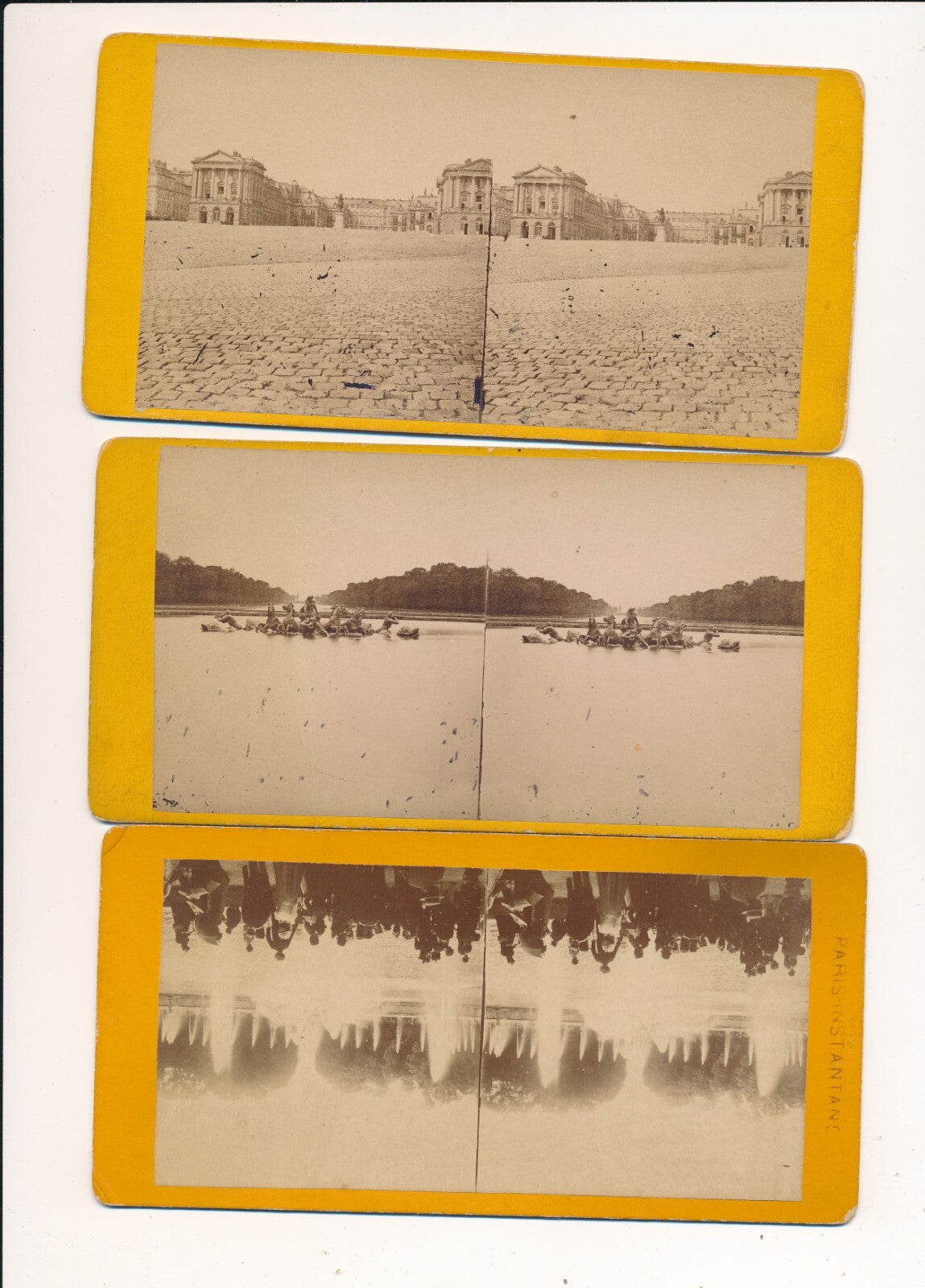 Versailles : 6 cartes stéréoscopiques Apollon château photo ... stéréo stereo