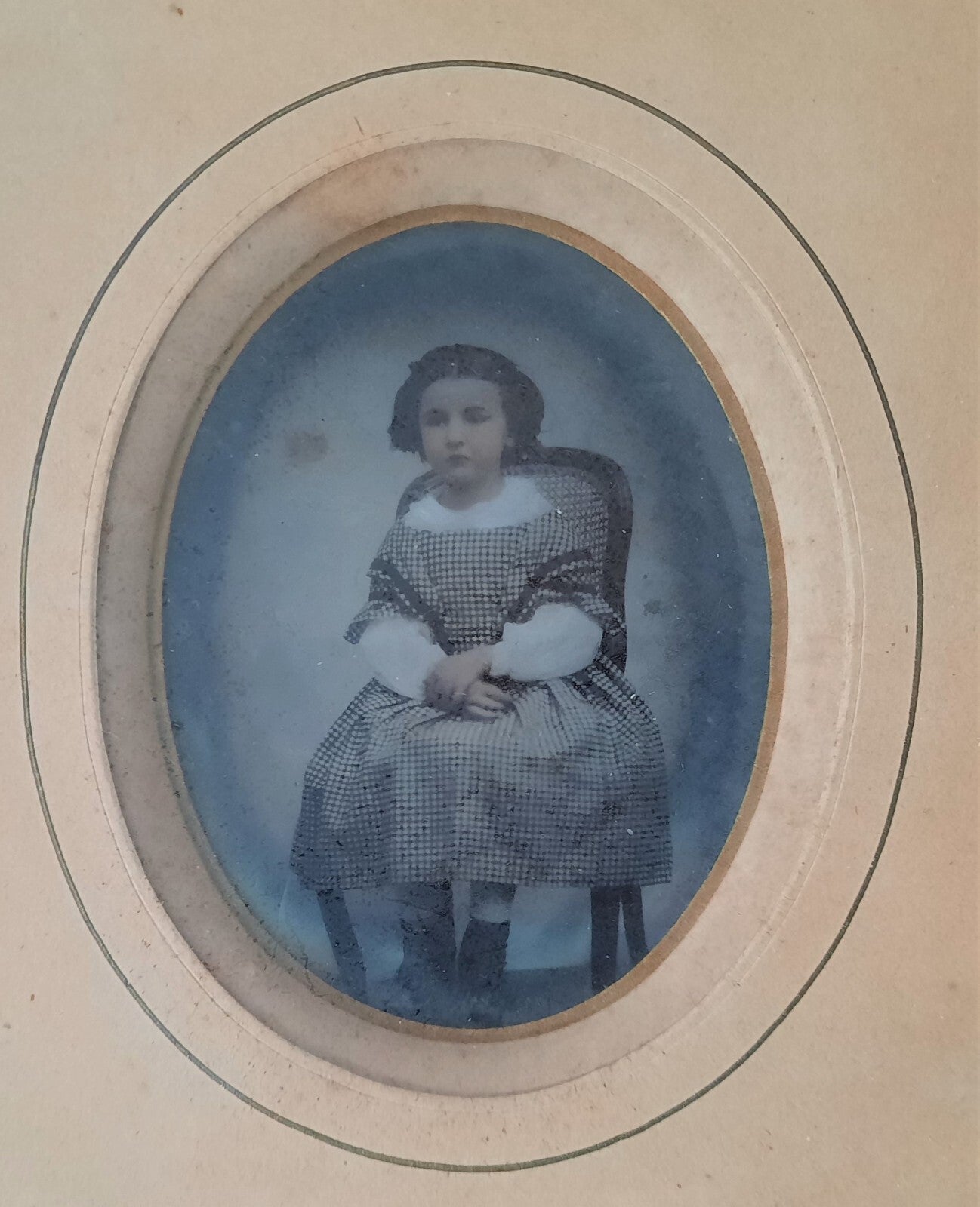 6 ambrotypes rehaussés couleurs mère bébé enfants photo photographie