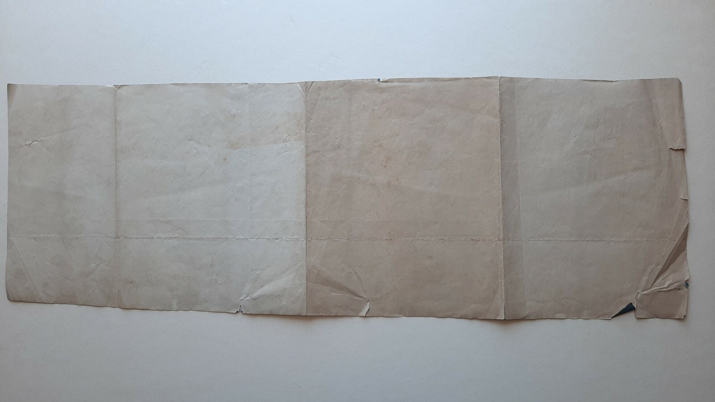 Patron photographique dentelle cyanotype v. 1900. 18,5 x 57 cm 3 plis photo