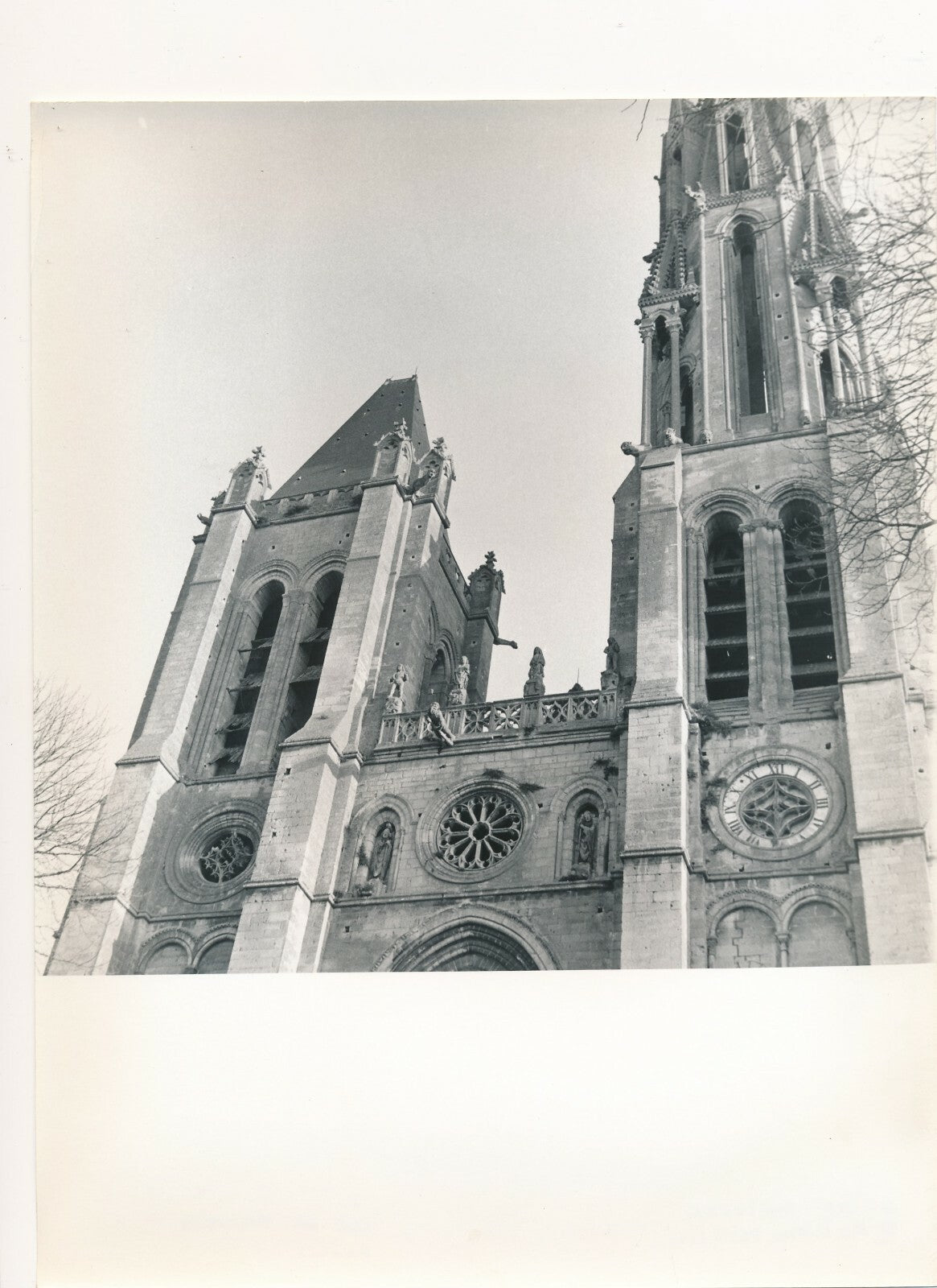 Senlis cathédrale église intérieure et extérieure v. 1950 architecture