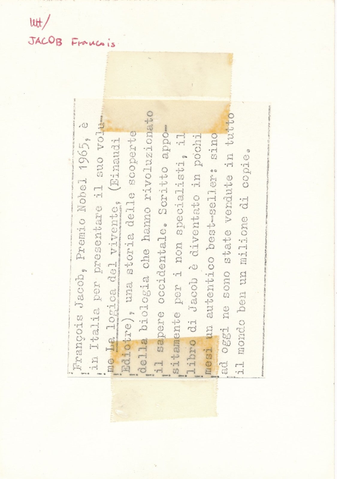 François Jacob (1920-2013), biologiste médecin photo argentique époque