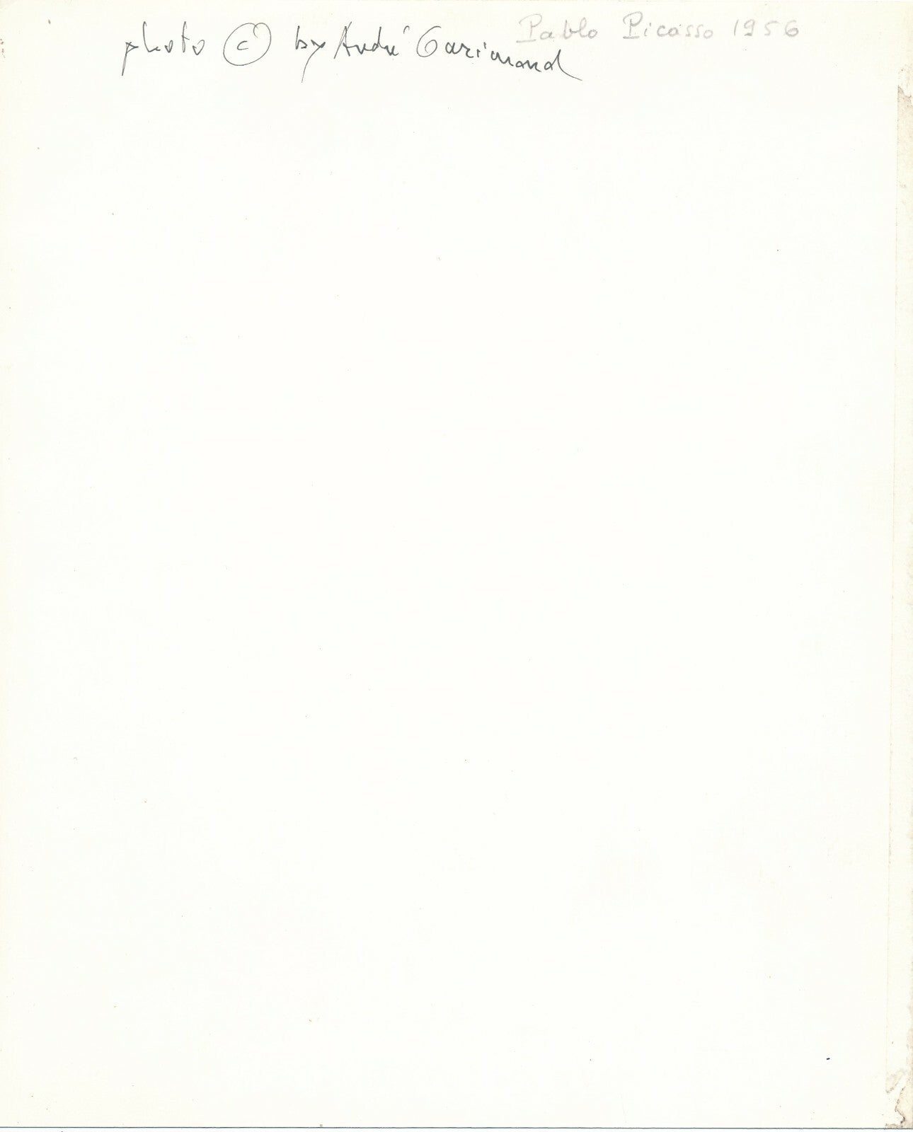 Pablo Picasso 1956 photo photographie crédit André Garimon portrait cigarette