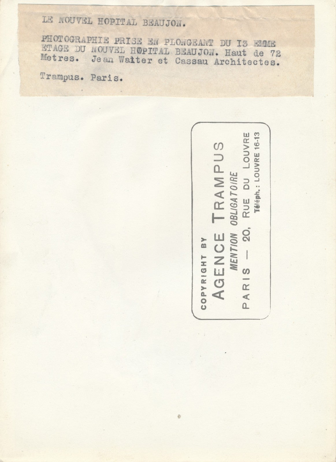 3 photos Hôpital Beaujon Clichy Jean Walter architecture argentique époque