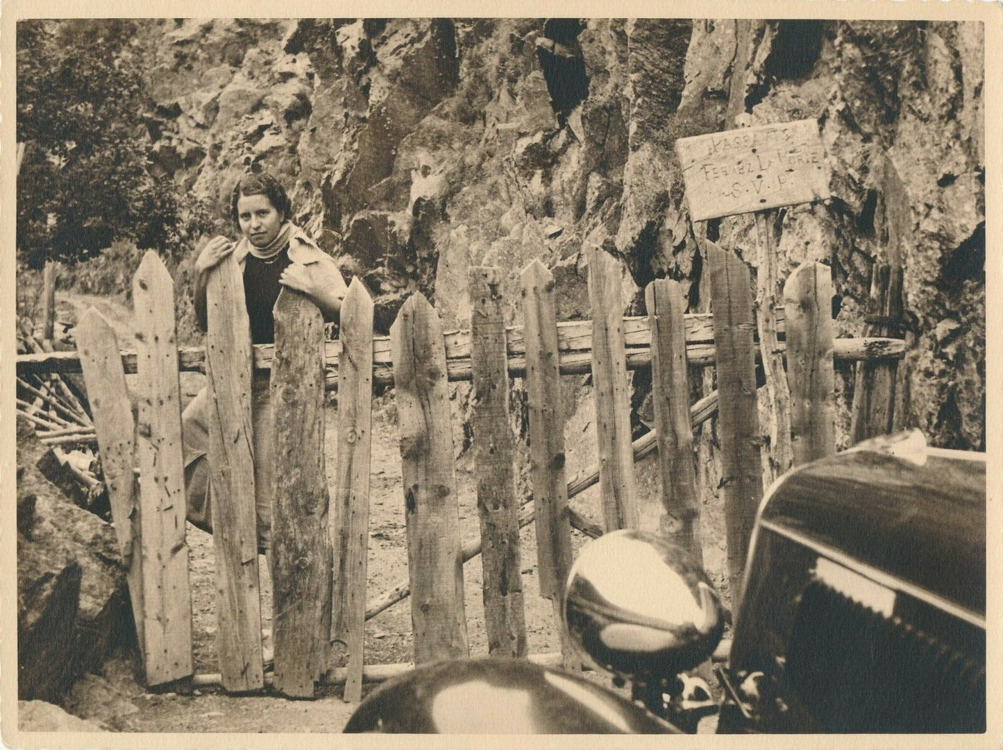 Montagne Canigou voiture 1935 2 tirage argentique d'époque photographie