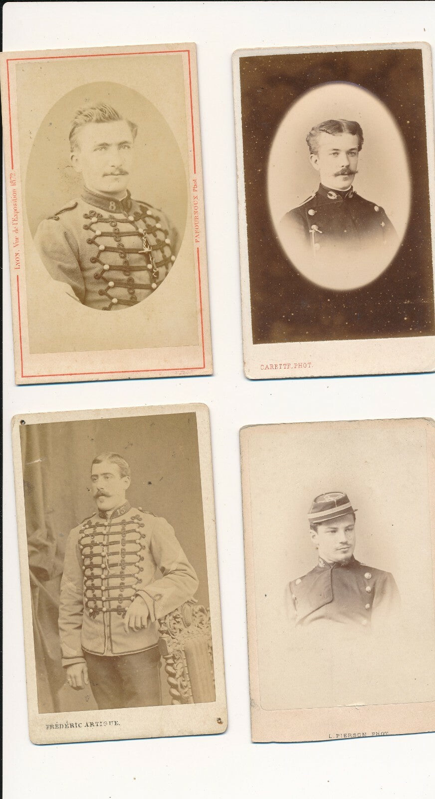 Militaria 7 photographies lot photo photographie cdv Caillau Artigue Pierson...
