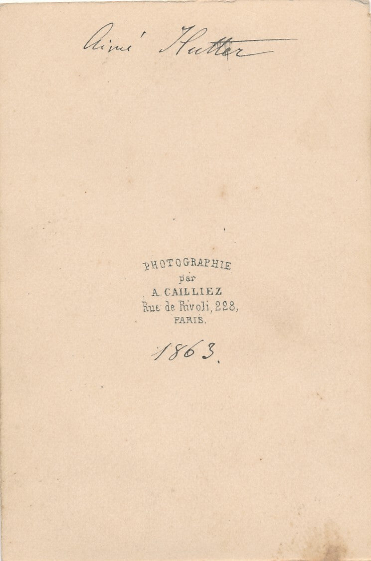 Aimé Hutter homme pipe cdv albumine photo photographie Caillez 1863 carte visite