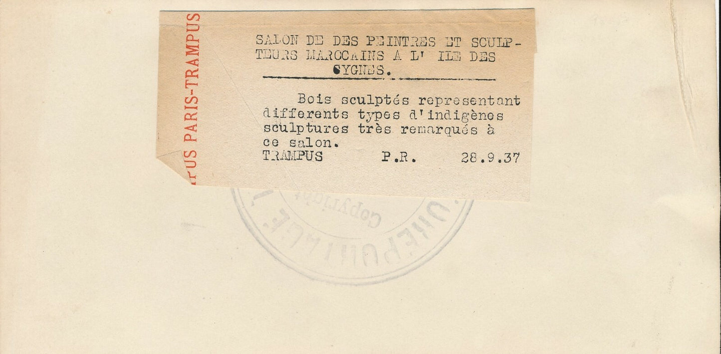 Salon sculpteurs marocains 1937 photo photographie Trampus sculpture art époque