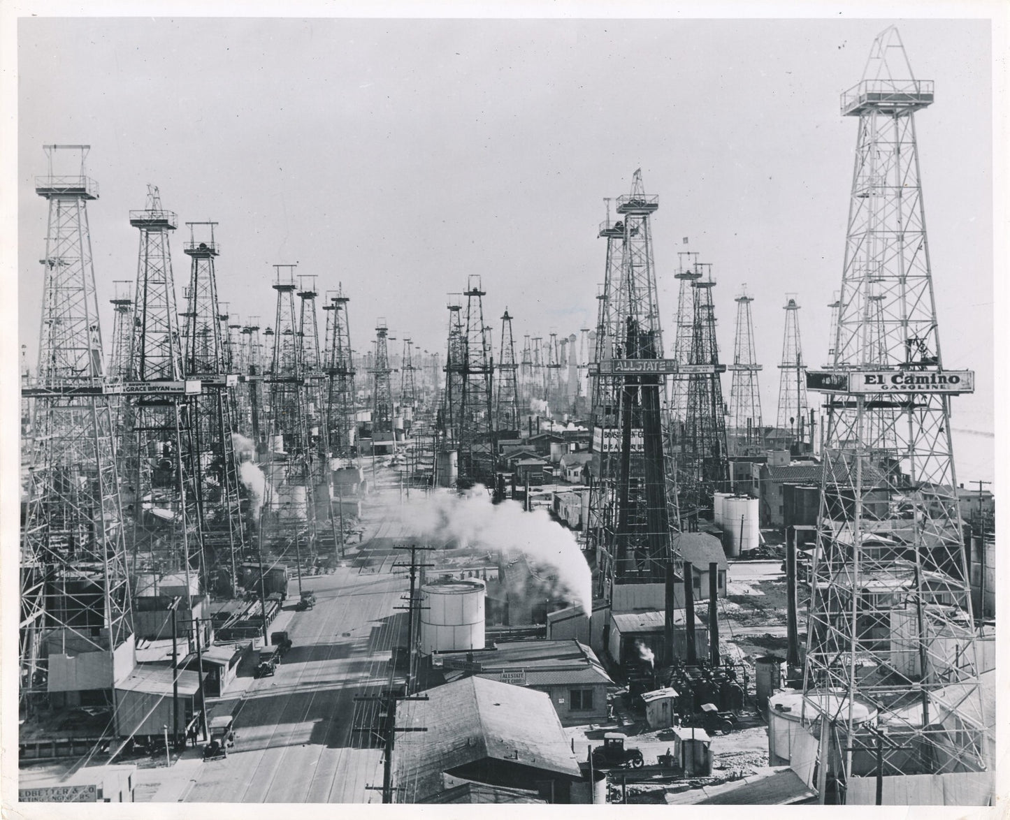 Puits de pétrole Californie vers 1930-40 photo photographie époque