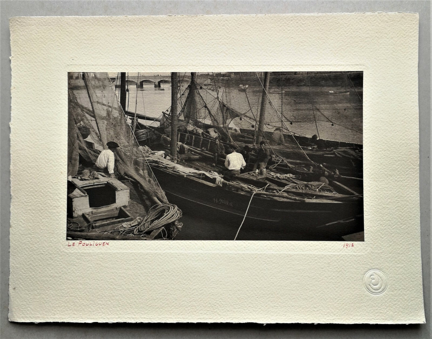 Le Pouliguen Loire Atlantique port 1913 photographie époque soigné