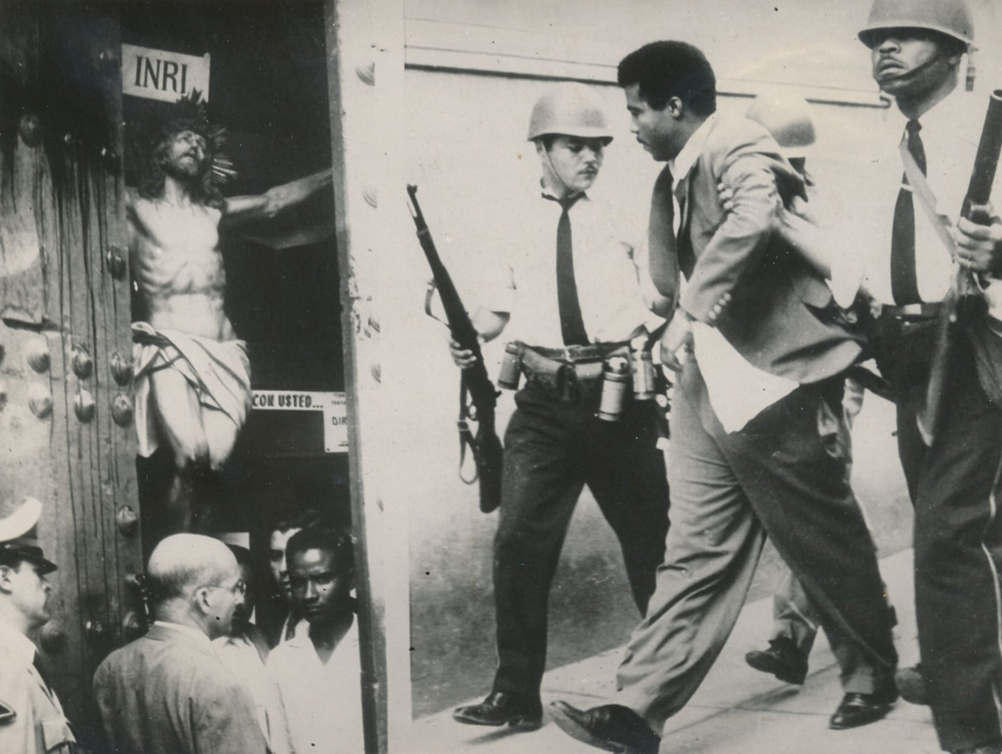 Venezuela manifestation caracas années 1960 photo photographie montage