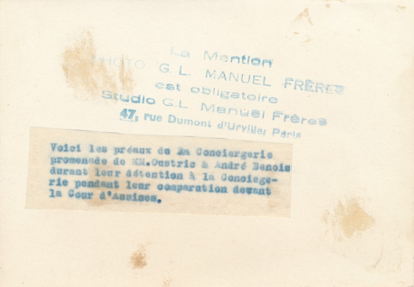 Conciergerie 1934 Dépôt prison cellule Paris 5 tirages argentiques d'époque