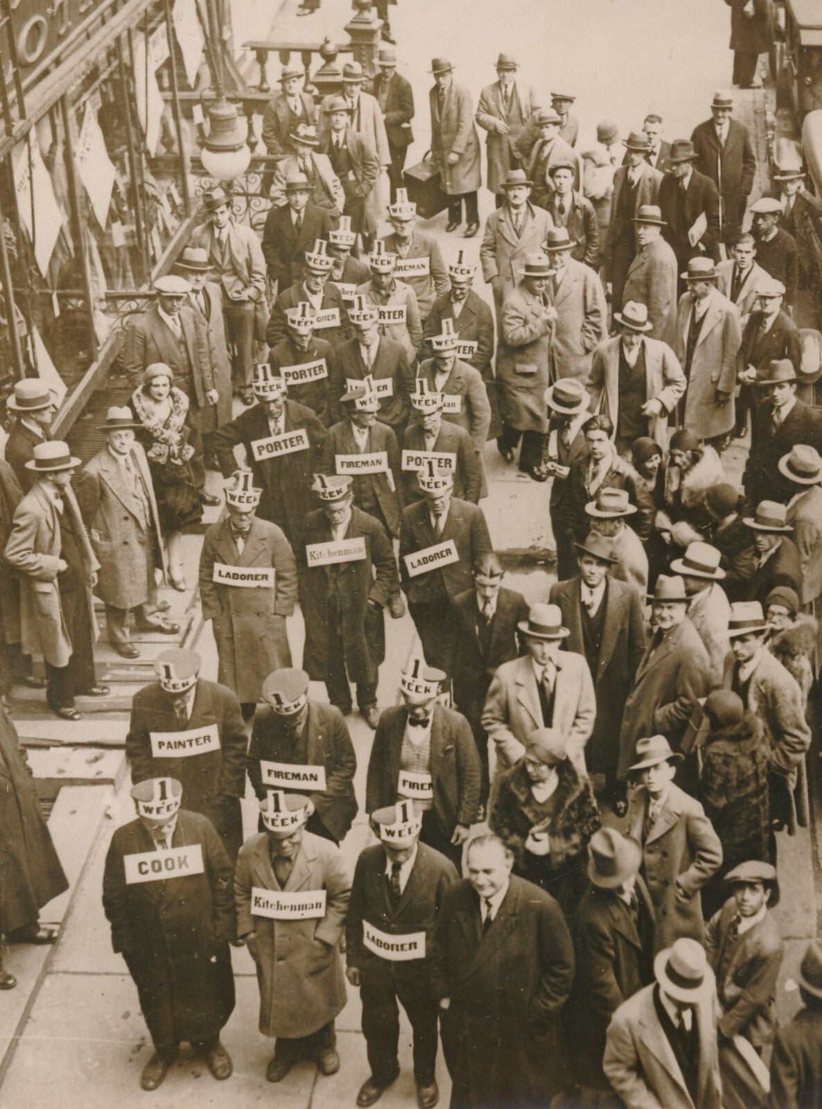 Crise 1929 New York chômeurs manifestation semaine travail 1 dollar photo