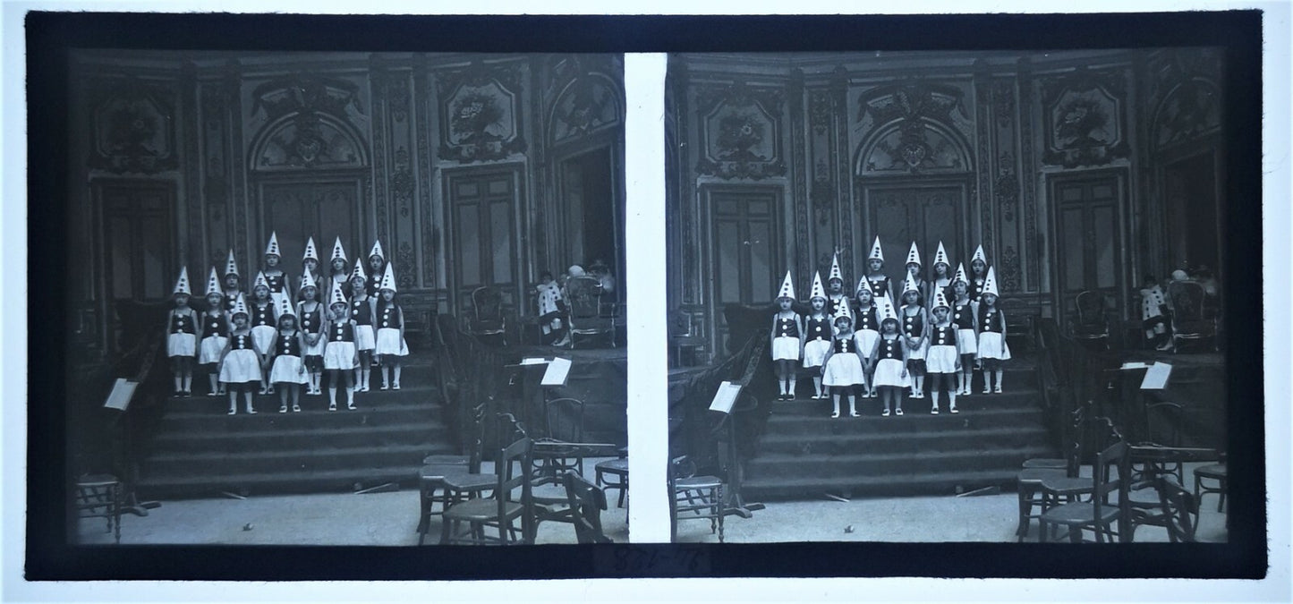 La revue enfantine déguisement clown photo photographie positif verre stéréo