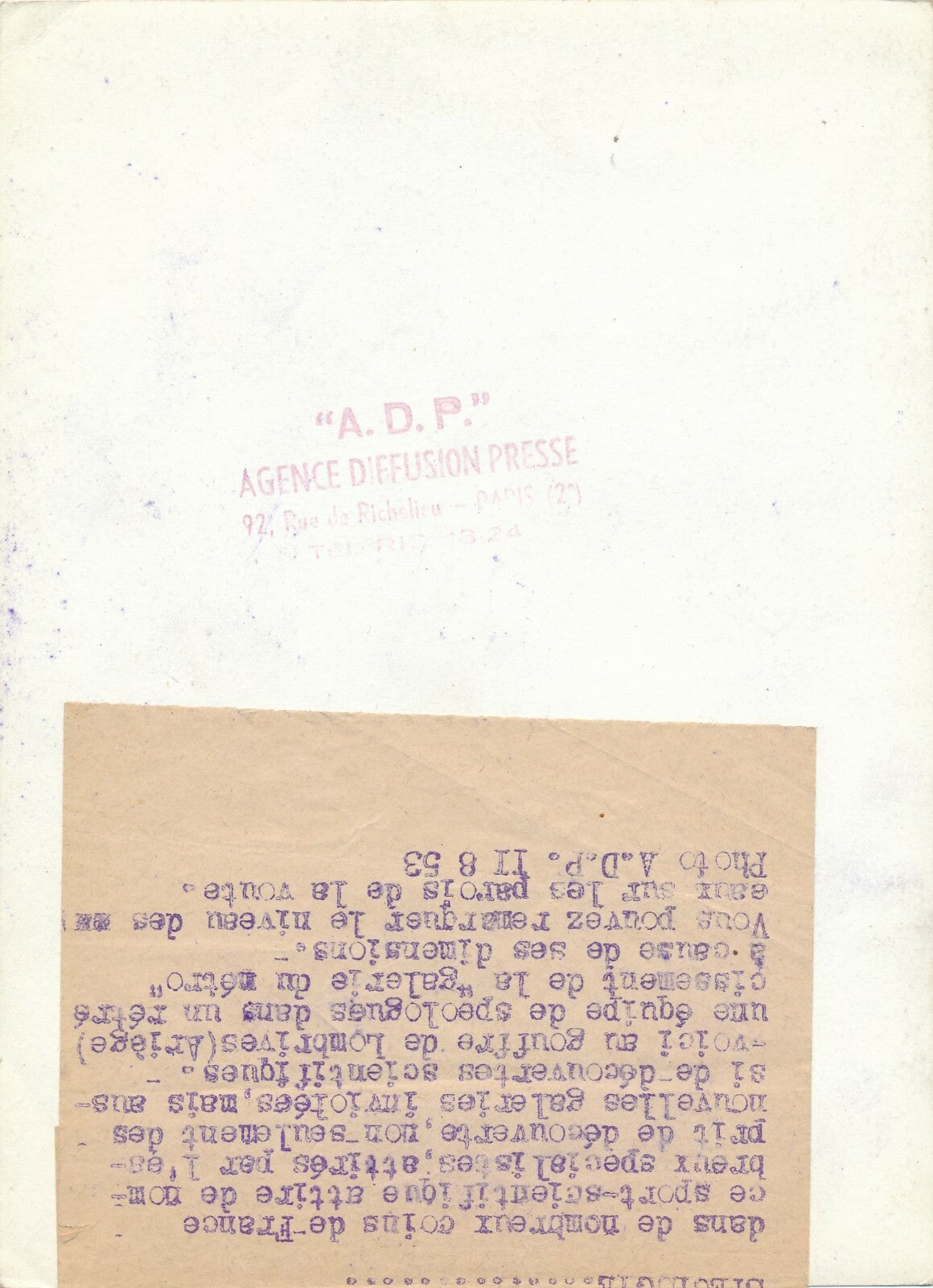 Grotte gouffre Lombrive Arigèe tirage argentique époque 1953 presse photographie