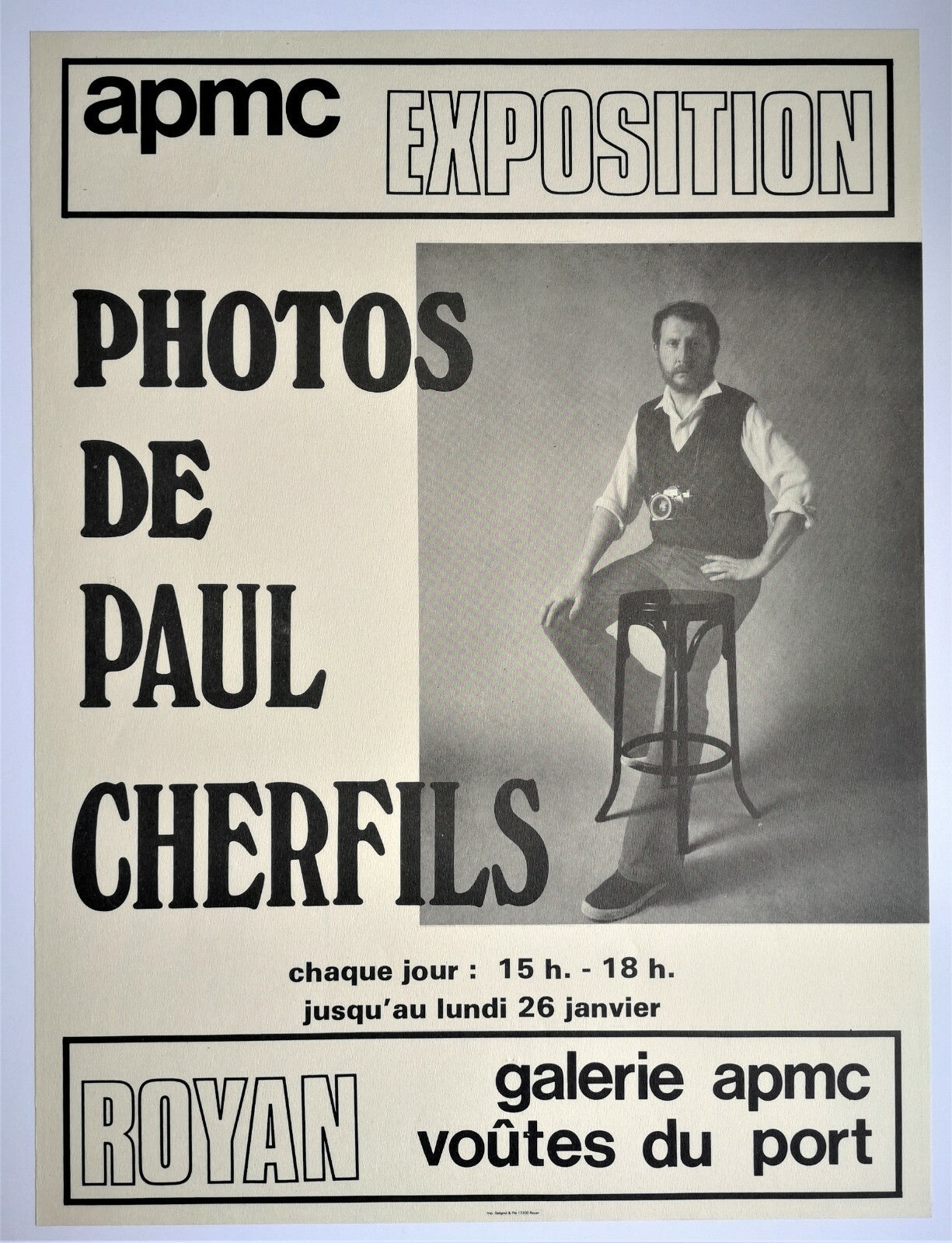 Paul CHERFILS affiche exposition Galerie APMC Royan photographie
