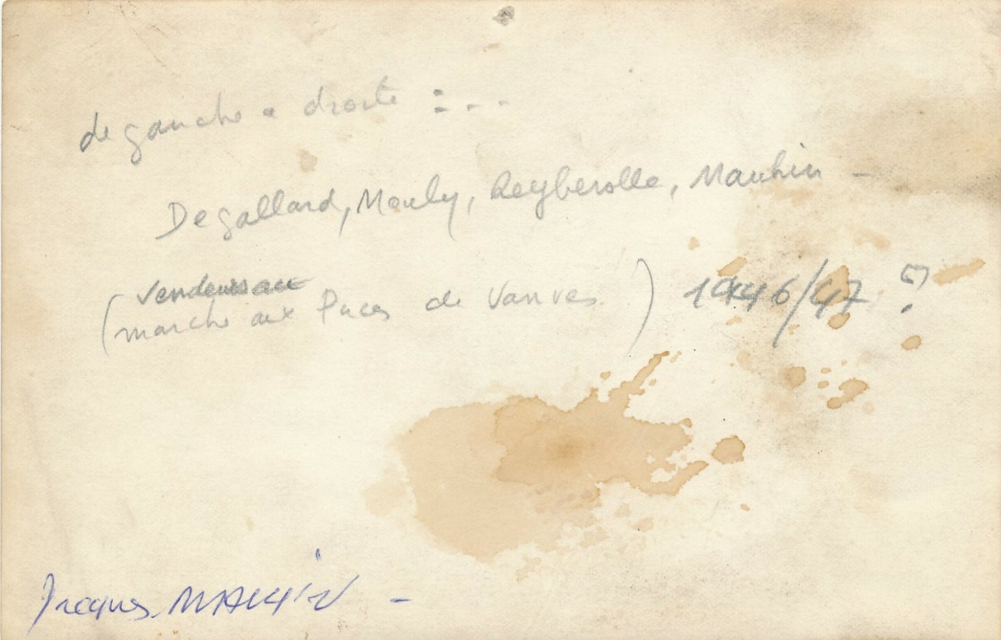 Paul REBEYROLLE M. de GALLARD M. MOULY J. MAUHIN photo argentique époque puces