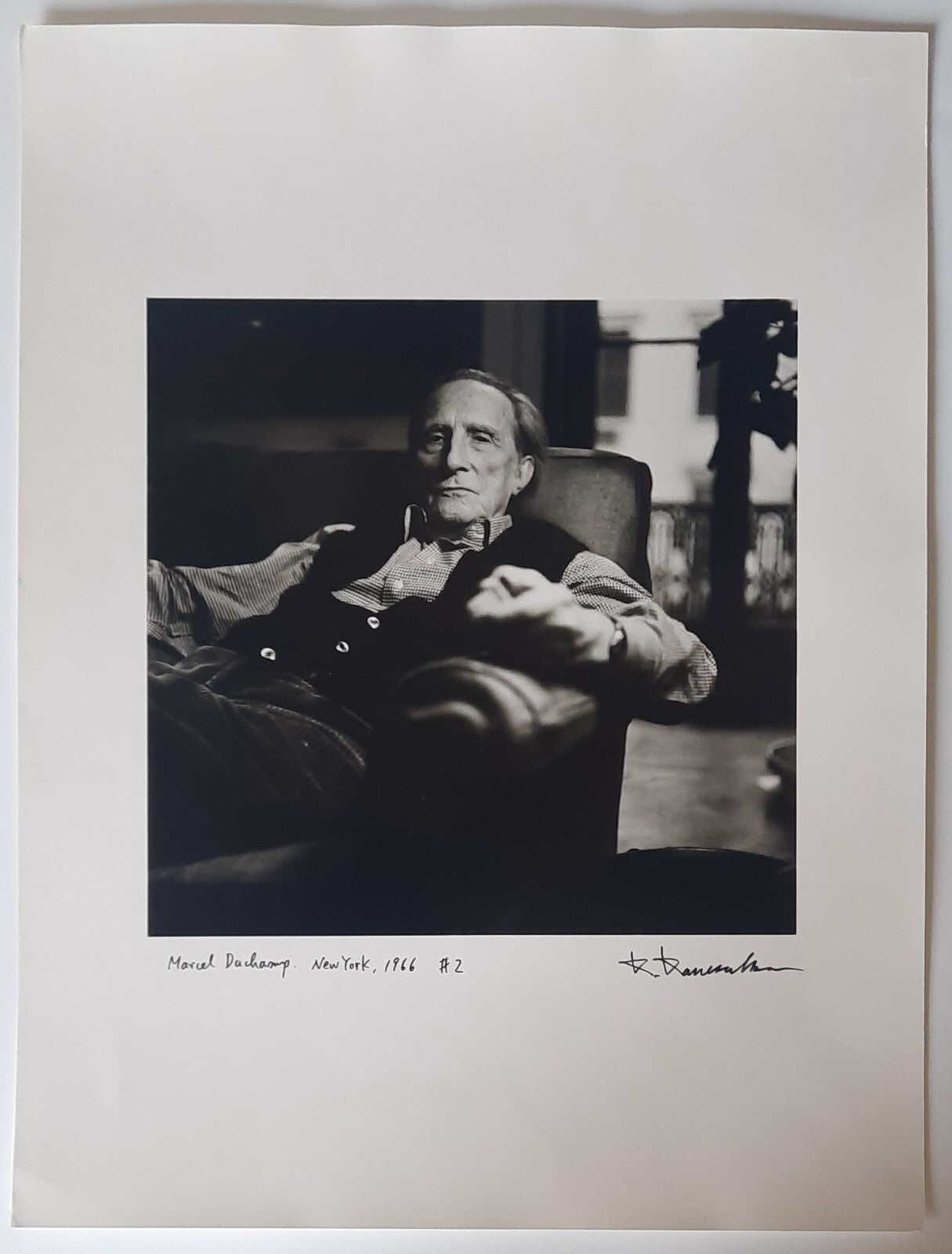 Marcel Duchamp 1966 par Kenji Kanesaka tirage postérieur signé photographie