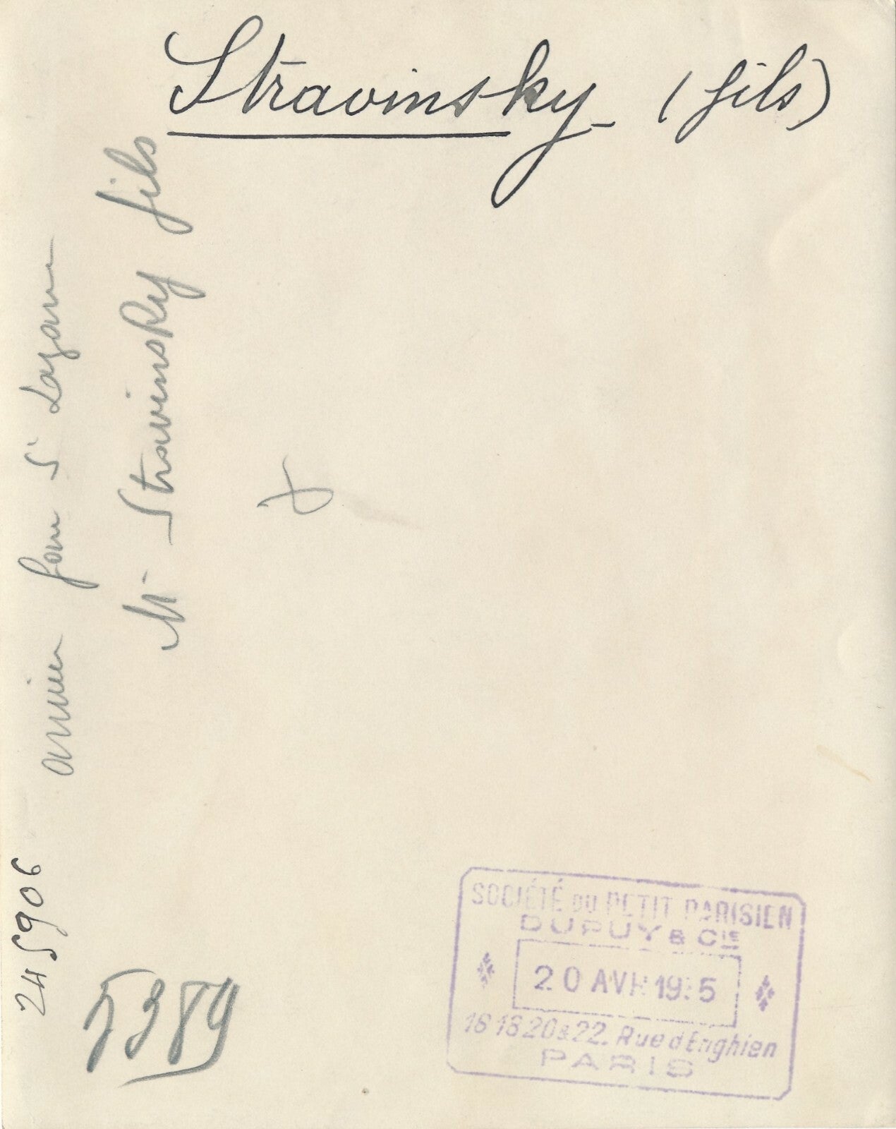 Soulima STRAVINSKY (1910-1994), fils d’Igor Stravinsky photo photographie 1935