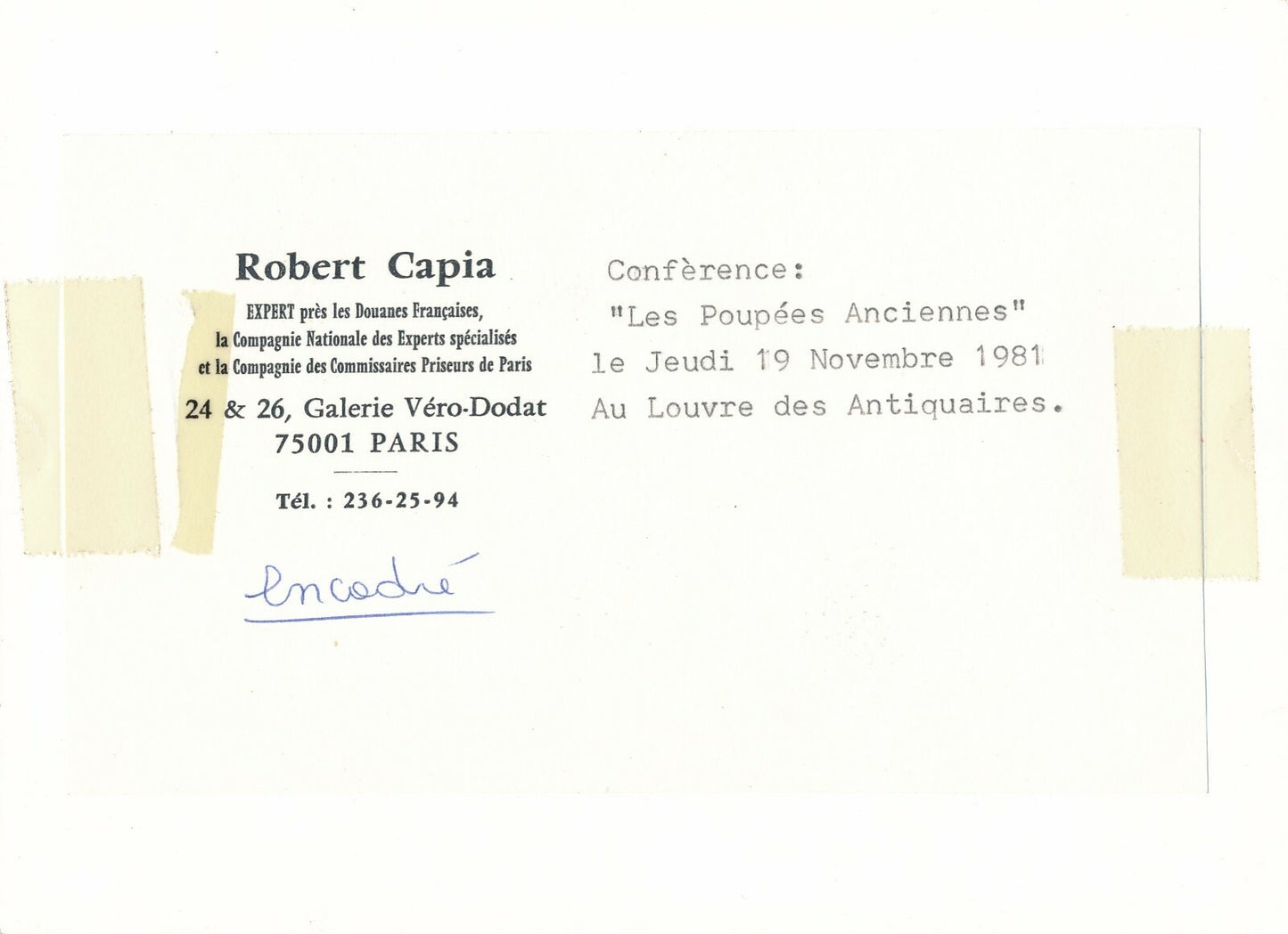 Poupée 2 tirages argentiques d’époque Fernand Gaultier Robert Capia photo