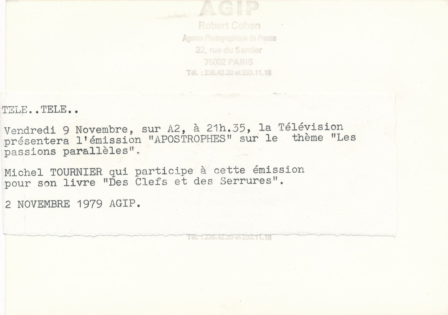 Michel Tournier (1924-2016), écrivain photographie époque 1979