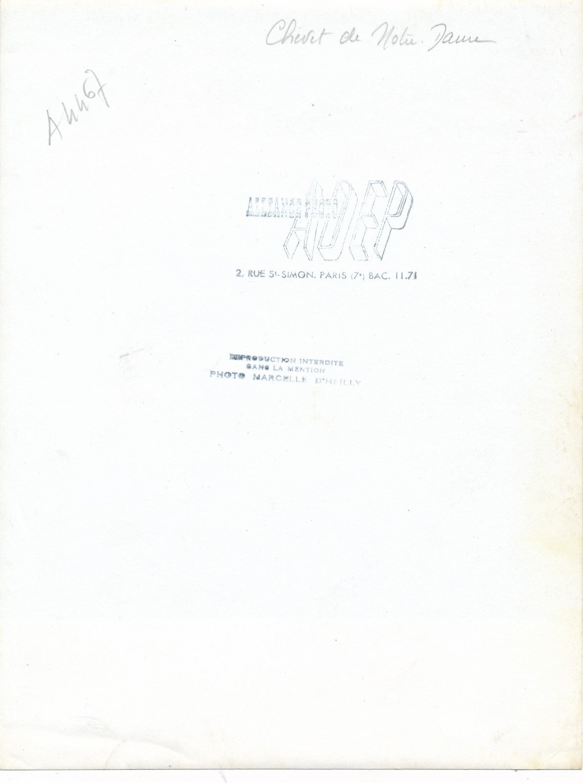 Notre-Dame Paris tirage argentique époque Marcelle d Heilly v. 1940 photographie