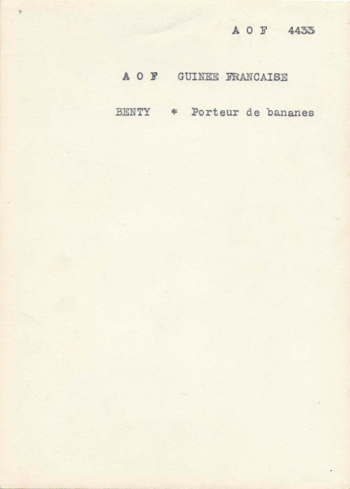 Guinée Afrique Porteur de bananes photo photographie Guinée française