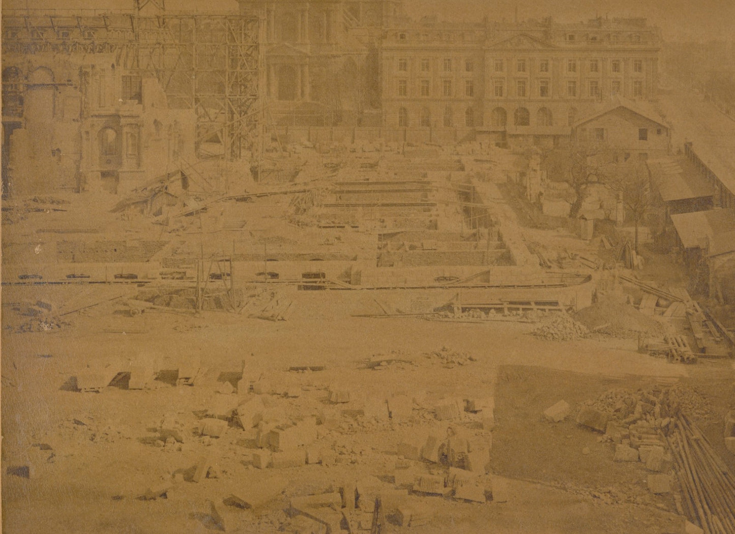 Albert FERNIQUE photographe reconstruction hotel ville Paris 1873 photo
