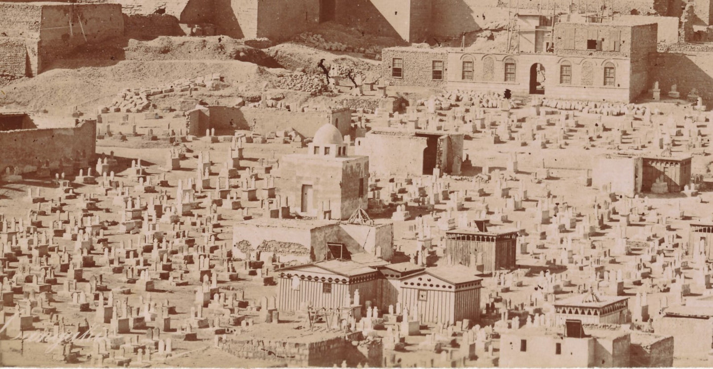 Zangaki albumine époque v. 1880 photo égypte Le Caire citadelle cimetière Tourab