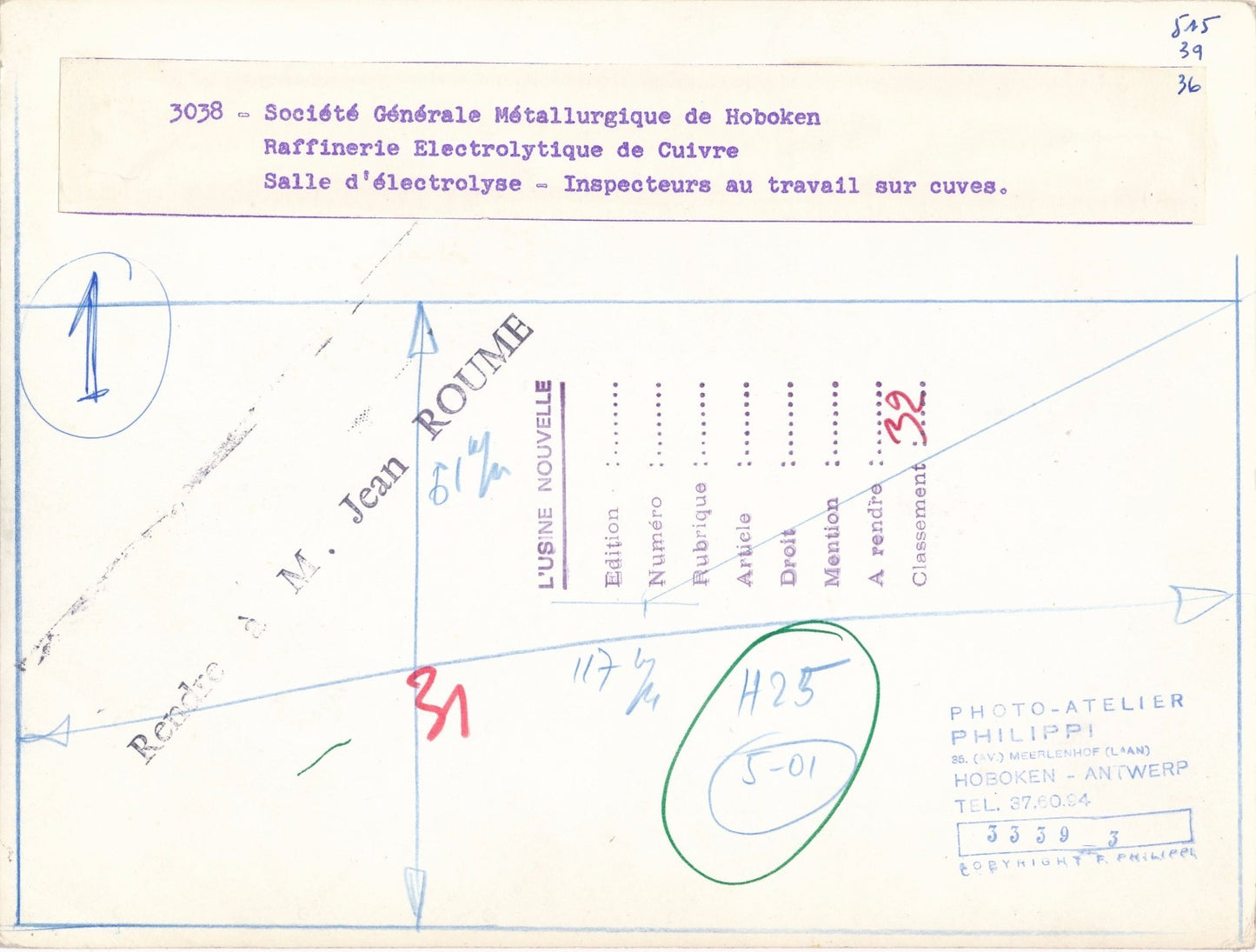 Photo argentique presse Métallurgie Hoboken Belgique industrie