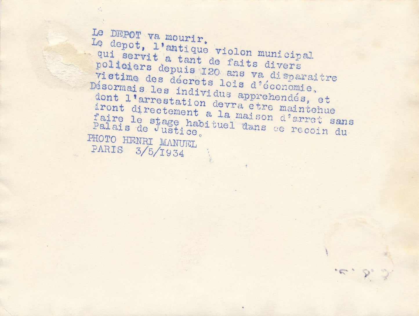 Conciergerie 1934 Dépôt prison cellule Paris 5 tirages argentiques d'époque