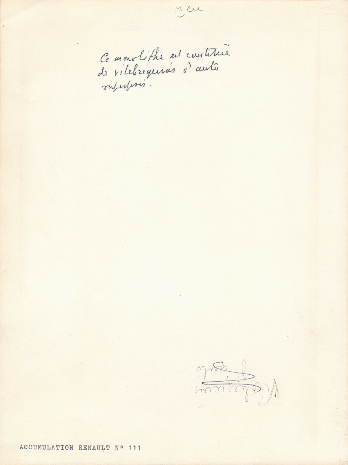 Arman Accumulation Renault n° 111 1967 art photo photographie époque