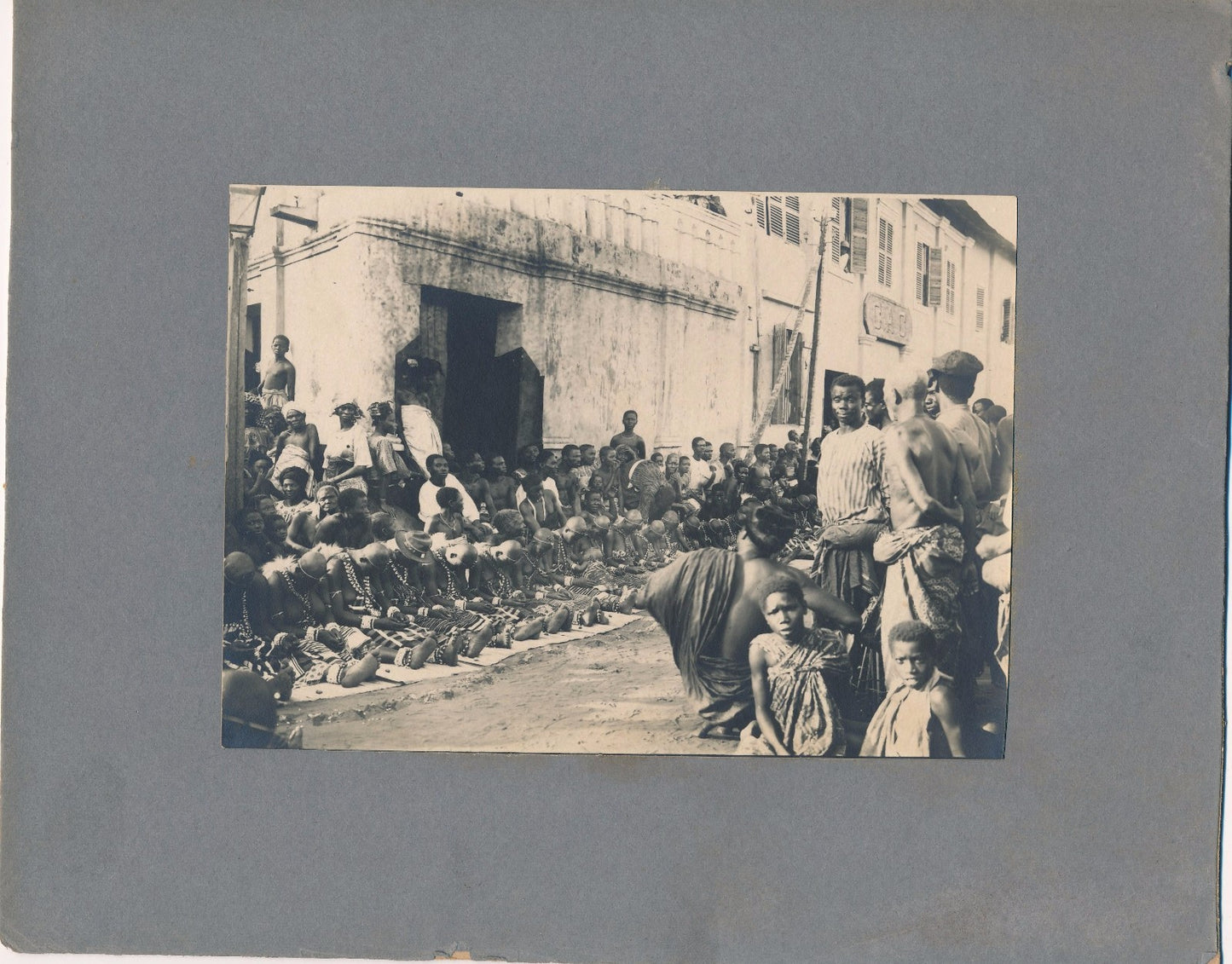 Afrique Dakar 3 photo argentiques d'époque rue cathédrale paysans v. 1900