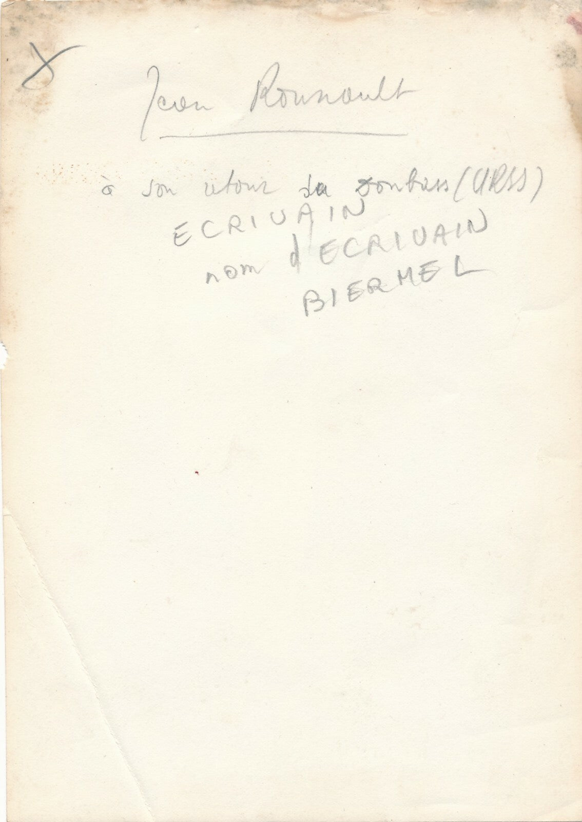 Jean Rounault Rainer Biemel écrivain roumain photo photographie Donbass URSS