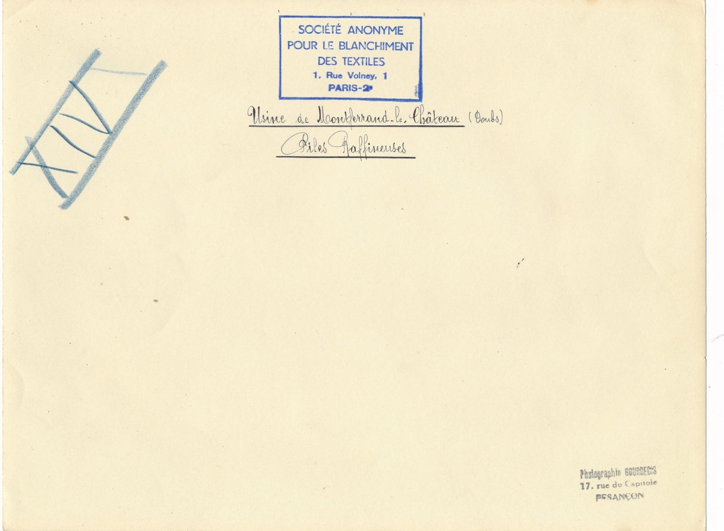Usine Montferrand château Doubs textile photographie argentique époque c. 1920