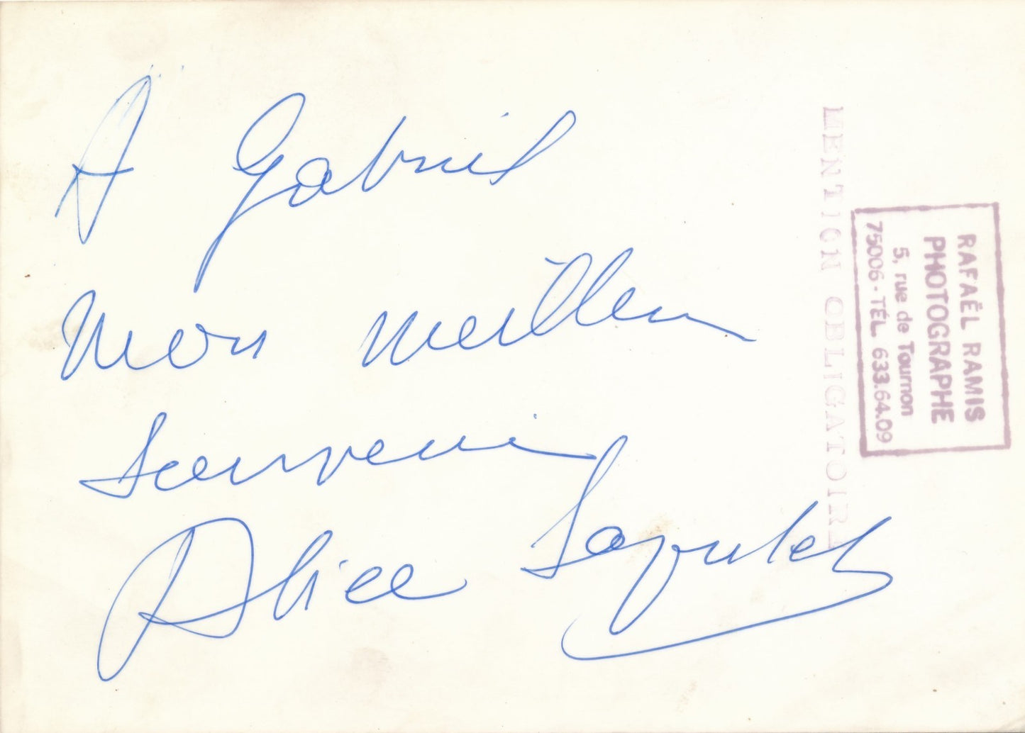 Photo Alice Sapritch (1916-1990) actrice théâtre comédienne signée époque