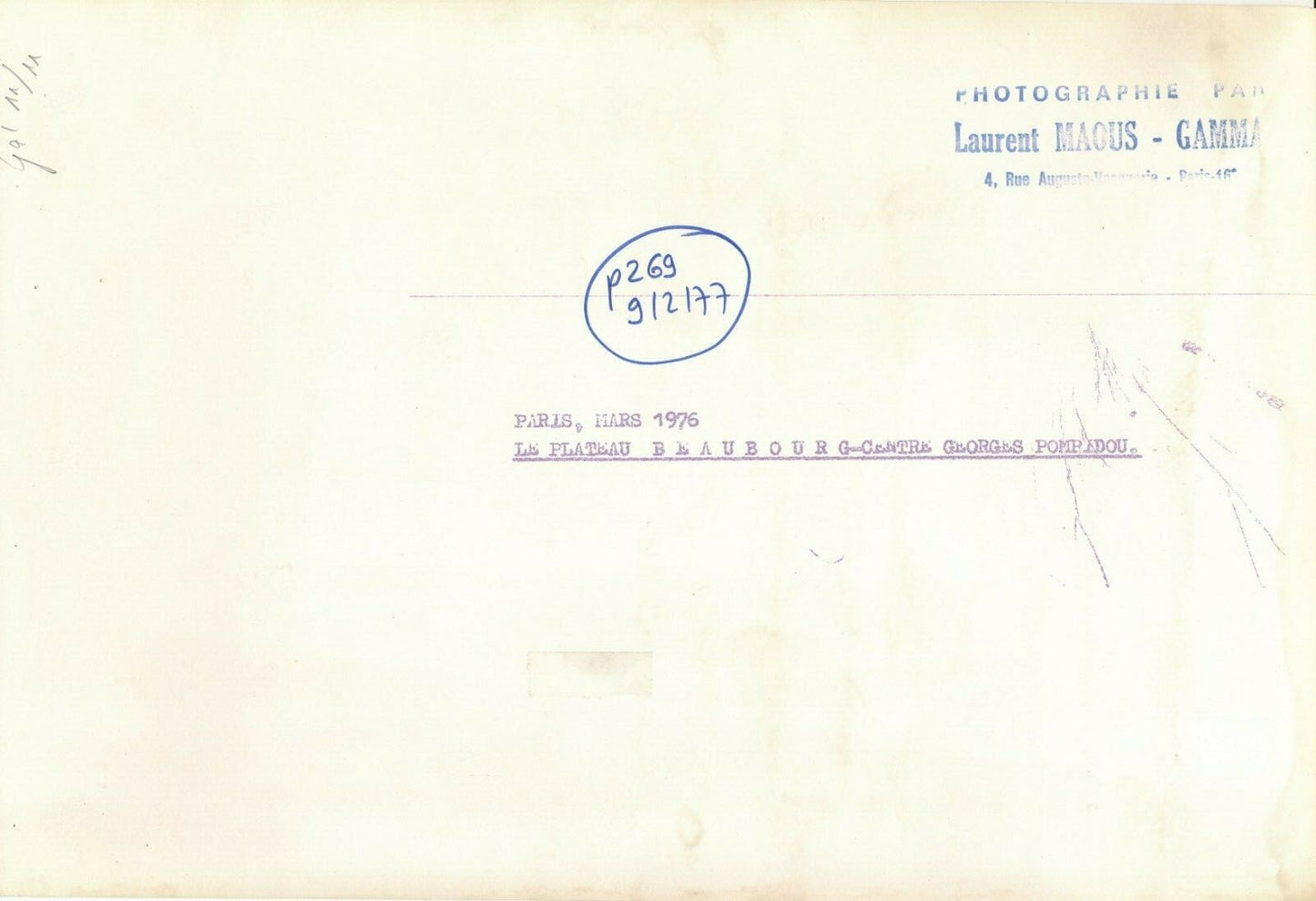 Paris Plateau Beaubourg destruction photo argentique époque Laurent Maous