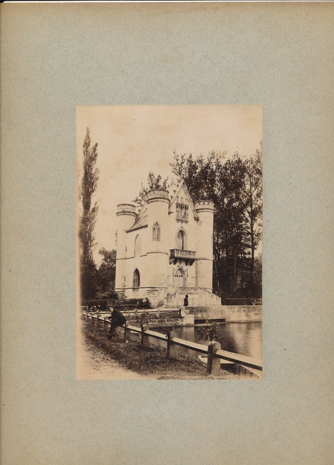 Photo Chantilly Pavillon de la Reine Blanche albumine vintage