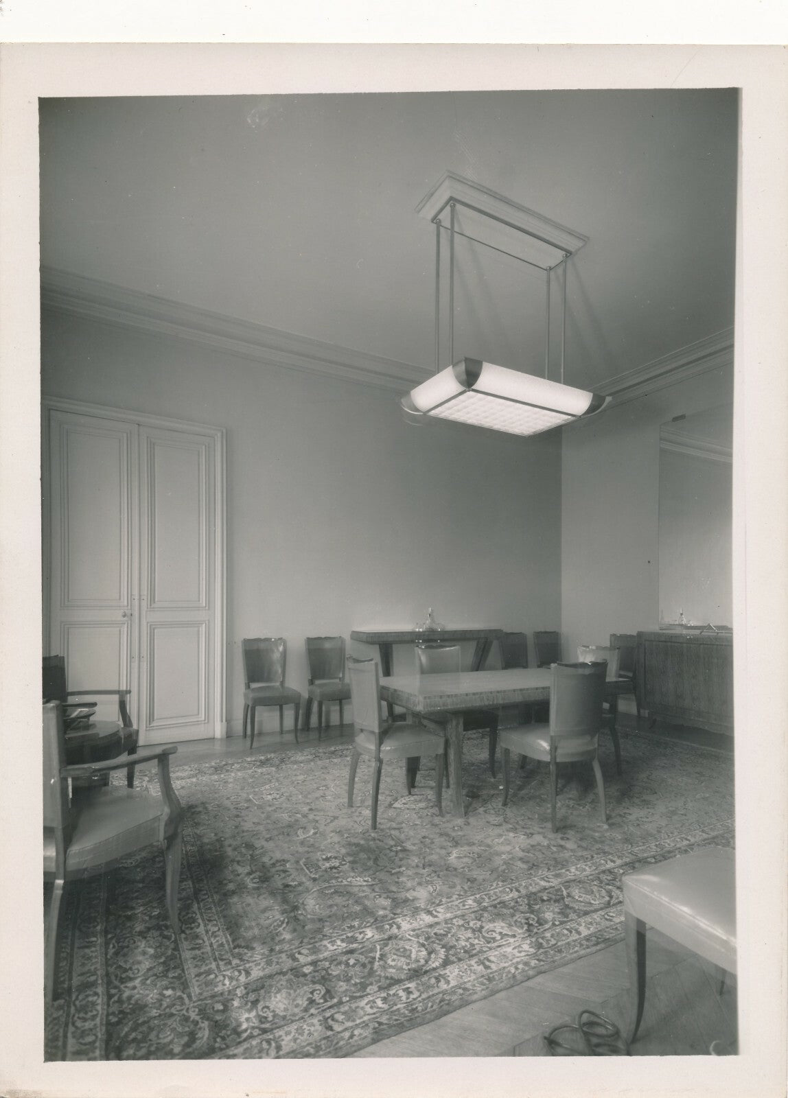 Luminaire et intérieur salon Art déco photo photographie Borremans v. 1930