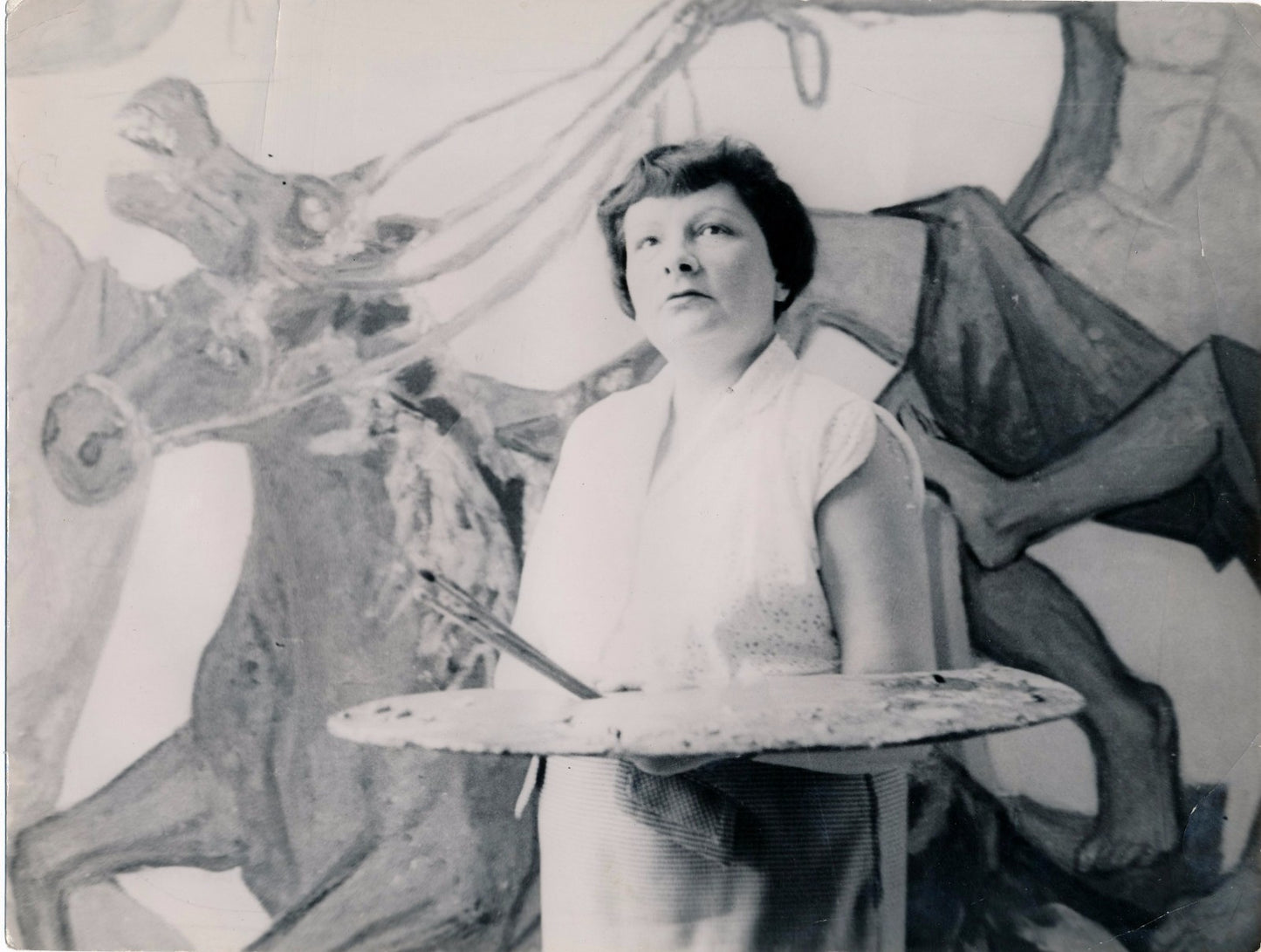 photo Yvette Alde artiste peintre tirage argentique époque Nordmann v. 1950