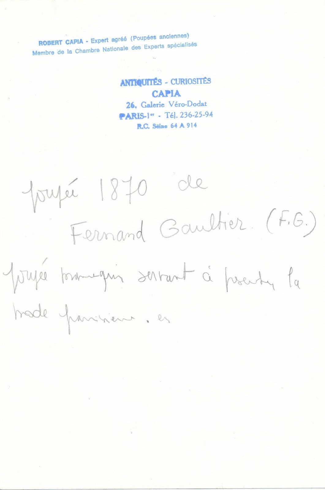 Poupée 2 tirages argentiques d’époque Fernand Gaultier Robert Capia photo
