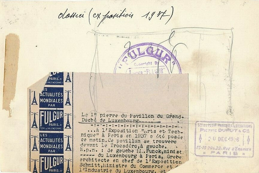 Maquette Pavillon Luxembourg exposition 1937 photo photographie architecture