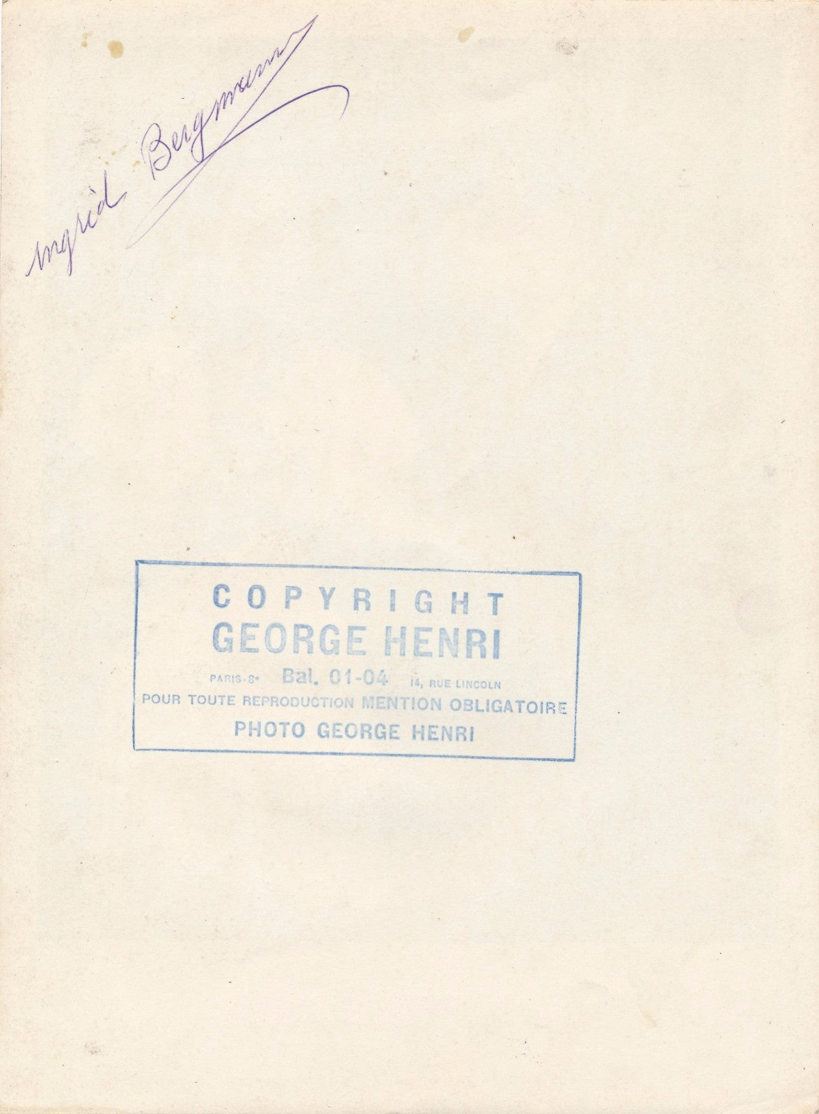 Ingrid Bergman et Jean Cocteau photographie argentique d'époque 1948 Louvre