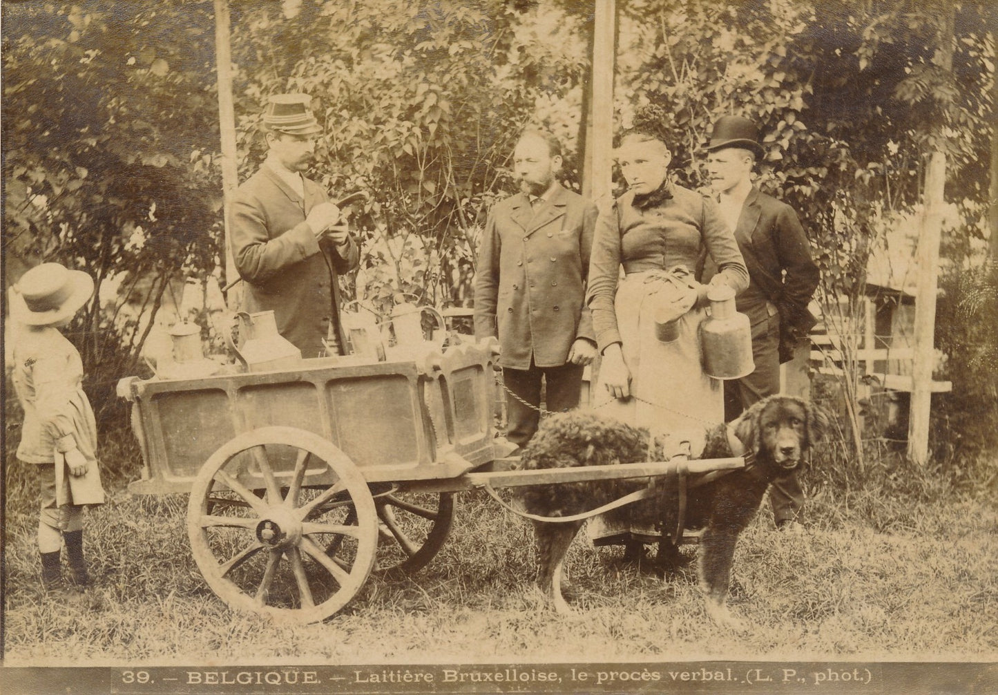 laitière attelage chien tirage albuminé Belgique vers 1880 procès verbal photo