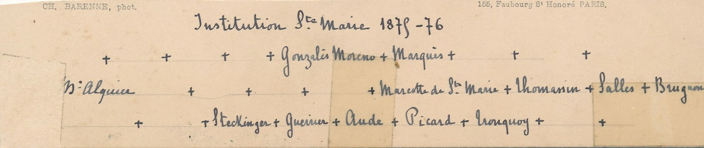 Institution Sainte-Marie 1875-1876 Paris, portrait élèves photo photographie