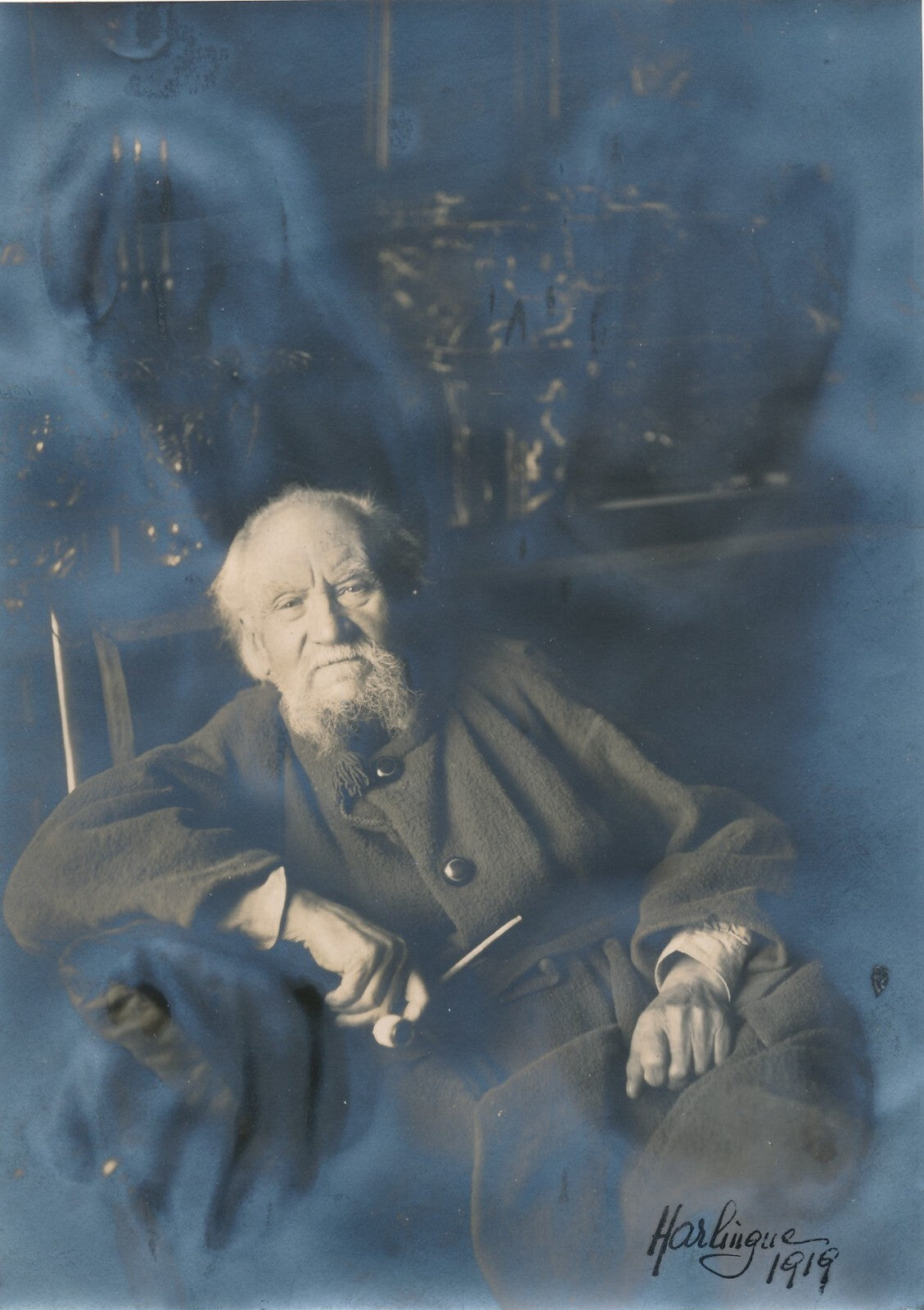 Émile BERGERAT poète 2 photos photographie et fille petits fils