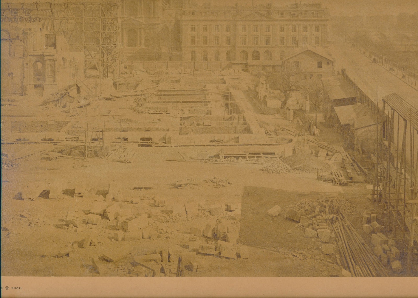 Albert FERNIQUE photographe reconstruction hotel ville Paris 1873 photo