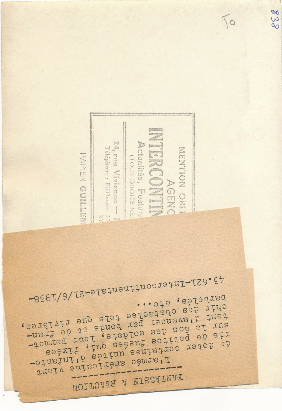 Militaria FANTASSIN À RÉACTION, 1958 argentique presse époque photo photographie