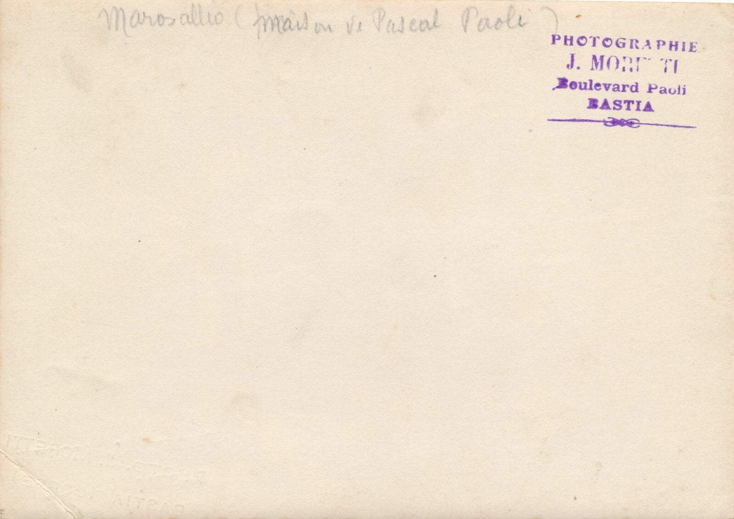 Corse Pascal Paoli Morosaglia photo photographie époque v. 1920 Moretti
