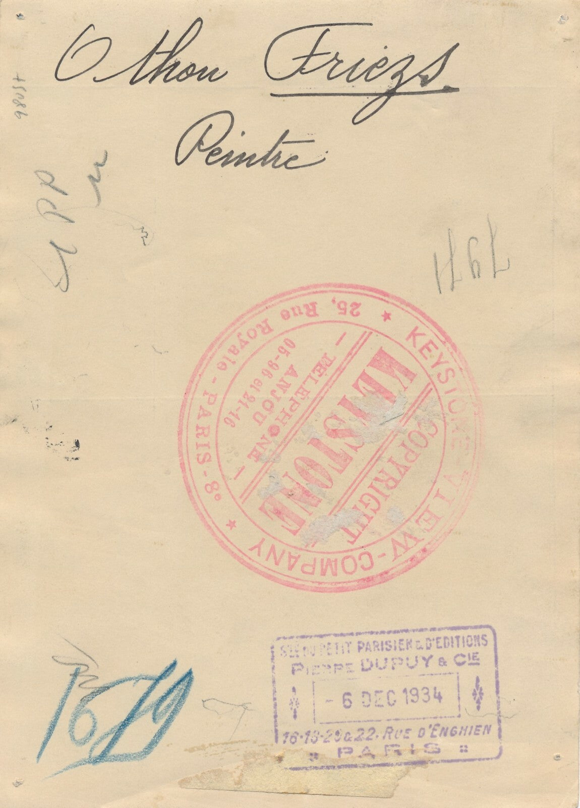 Othon Friesz (1879-1949), peintre photo photographie 1934 portrait époque