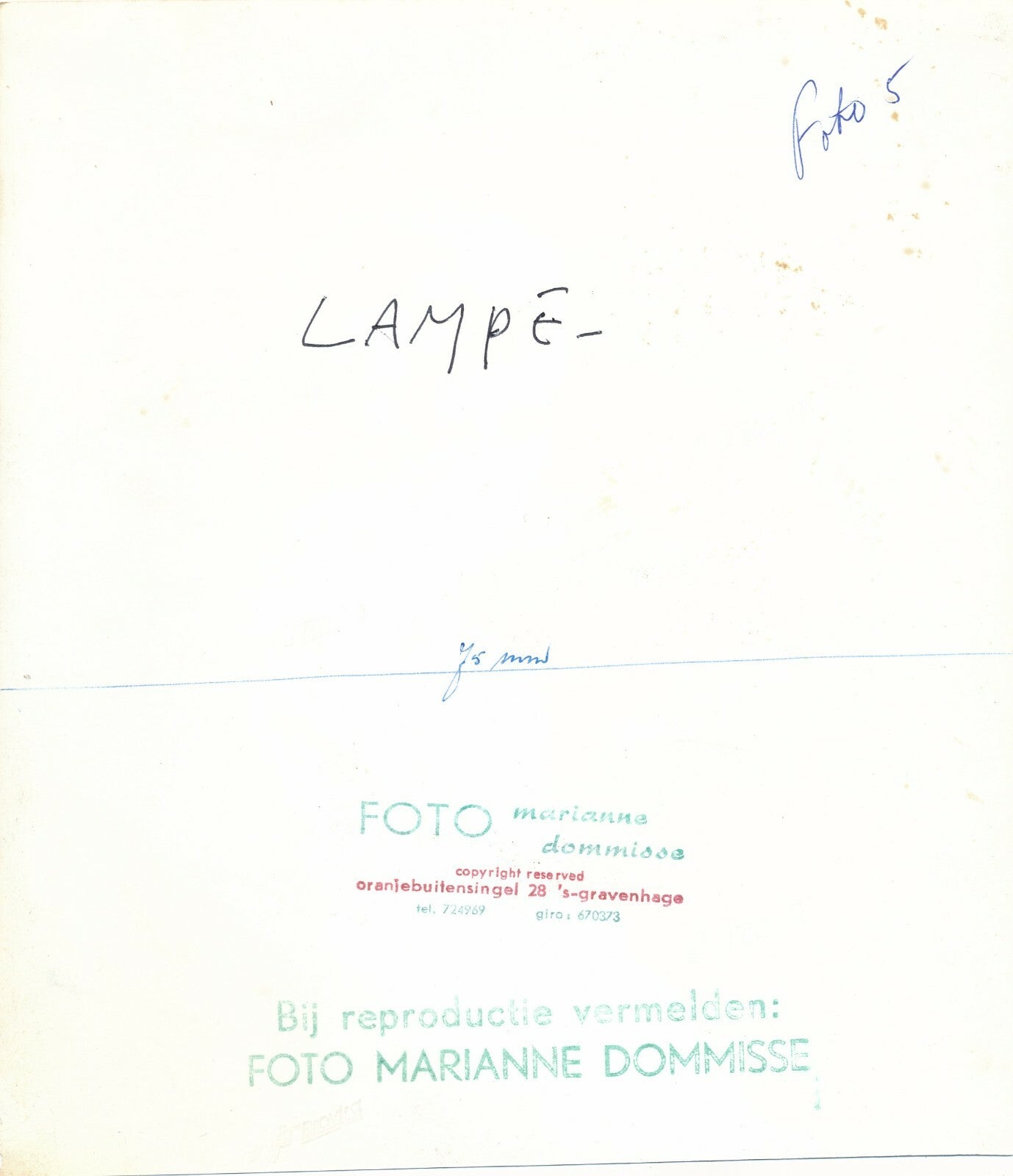 George LAMPE Pays Bas artiste photo photographie Marianne DOMMISSE v. 1970